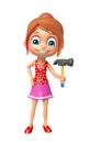 Kid girl with Hammer Royalty Free Stock Photo