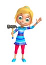 Kid girl with Hammer Royalty Free Stock Photo