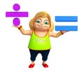 Kid girl with Math sign Royalty Free Stock Photo
