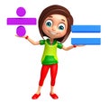Kid girl with Math sign Royalty Free Stock Photo