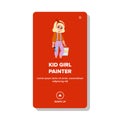 kid girl painter vector