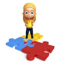 Kid girl with Puzzel Royalty Free Stock Photo
