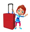 Kid girl with Traveling Bag Royalty Free Stock Photo