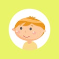 Kid Glossy Face on Yellow, Little Person Vector