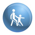 Kid guide blind man icon, simple style