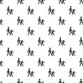 Kid guide blind man pattern seamless vector