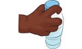 Kid hand holding bottle of water, hand activity vector Royalty Free Stock Photo