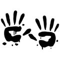 Kid Hand Paint Prints Playful Vector Art Royalty Free Stock Photo