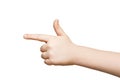 Kid hand pointing with index finger isolated Royalty Free Stock Photo