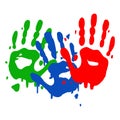 Kid Hand Prints Children Hands Paint Playful Colorful Art