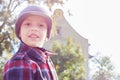 Kid happy smile portrait back light