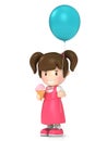 Kid holding balloon