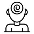 Kid hypnosis icon, outline style