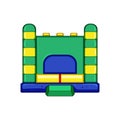 kid inflatable castle cartoon vector illustration Royalty Free Stock Photo