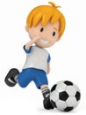 Kid kicking Soccer Ball Royalty Free Stock Photo