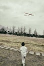 Kid flying kite