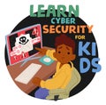 Kid Learn Cyber Security, Developing Skills To Understand The Importance Of Privacy, Responsible Behavior Royalty Free Stock Photo