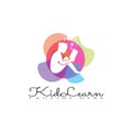 Kid Learning logo template,Children learning icon design