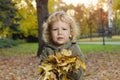 Kid making funny face while playing in park Royalty Free Stock Photo