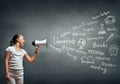 Kid with megaphone Royalty Free Stock Photo