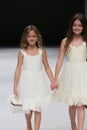 Kid models walk runway at Ivy and Aster fashion show during Fall 2015 Bridal Collection Royalty Free Stock Photo