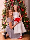 Kid with mother greeted Christmas Royalty Free Stock Photo