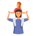 Kid on mother shoulders icon cartoon vector. Funny holiday Royalty Free Stock Photo