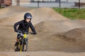 Kid mountain biking Royalty Free Stock Photo