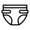 Kid nappy diaper icon, outline style