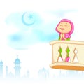 Kid offering namaaz for Eid celebration Royalty Free Stock Photo