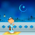 Kid offering namaaz for Eid celebration Royalty Free Stock Photo