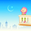 Kid offering namaaz for Eid celebration Royalty Free Stock Photo