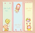 Kid party Banners and Bookmarks, vector illustration.