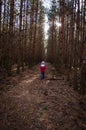 Kid in path in forrest Royalty Free Stock Photo