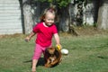 Kid and pet Royalty Free Stock Photo