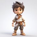 Cute 3d Rendered Boy Character In Cartoonish Innocence Style Royalty Free Stock Photo