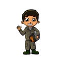 Kid with pilot uniform