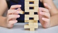 Kid Play Building Collapse Game, Thinking Systems Game For Kids, Game Education Toys Royalty Free Stock Photo