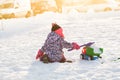 Kid play on the snow Royalty Free Stock Photo