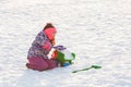 Kid play on the snow Royalty Free Stock Photo