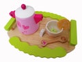 Kid play wooden teapot set