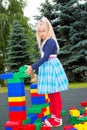 Kid playing with cubes Royalty Free Stock Photo