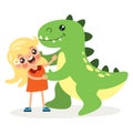 Kid Playing With Dinosaur Toy Royalty Free Stock Photo