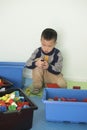 Kid playing lego Royalty Free Stock Photo