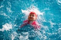 Kid playing in the splashing water Royalty Free Stock Photo