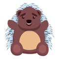 Kid porcupine icon, cartoon style