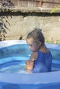 Kid portrait in pool Royalty Free Stock Photo