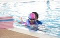 Kid practice swimming Royalty Free Stock Photo