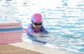 Kid practice swimming Royalty Free Stock Photo