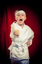 Kid practicing karate Royalty Free Stock Photo